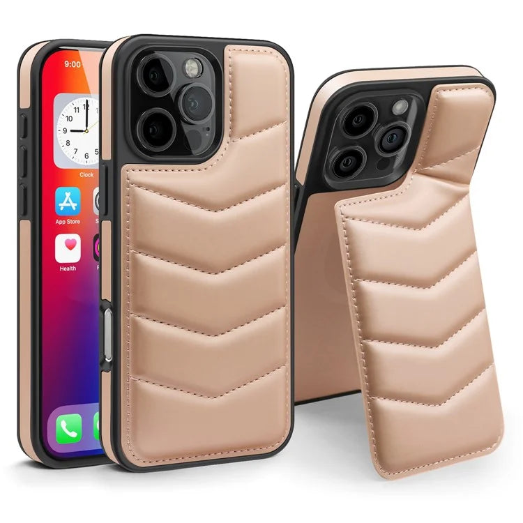 For iPhone 16 Pro Max Case Compatible with MagSafe RFID Blocking Card Slot Leather Back Cover