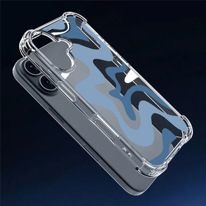 For iPhone 16 Case Colorful Wave Pattern Printing Soft TPU+PC Phone Cover
