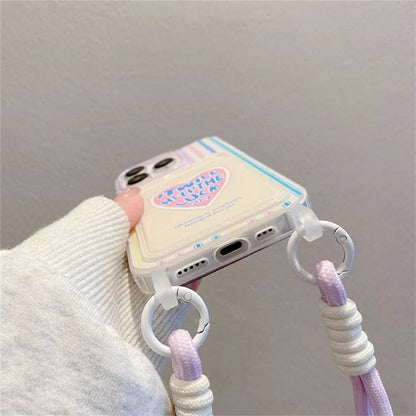 For iPhone 16 Pro Case Creative Wrist Strap Card Slot TPU Phone Cover