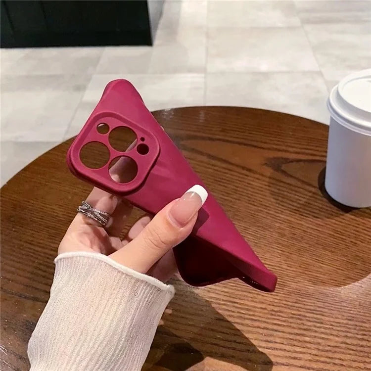 For iPhone 16 Pro Case Wrinkle Texture Matte Soft TPU Protective Phone Cover