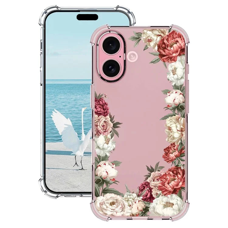 For iPhone 16 Case Pattern Printing Corner Protection Soft TPU Phone Cover