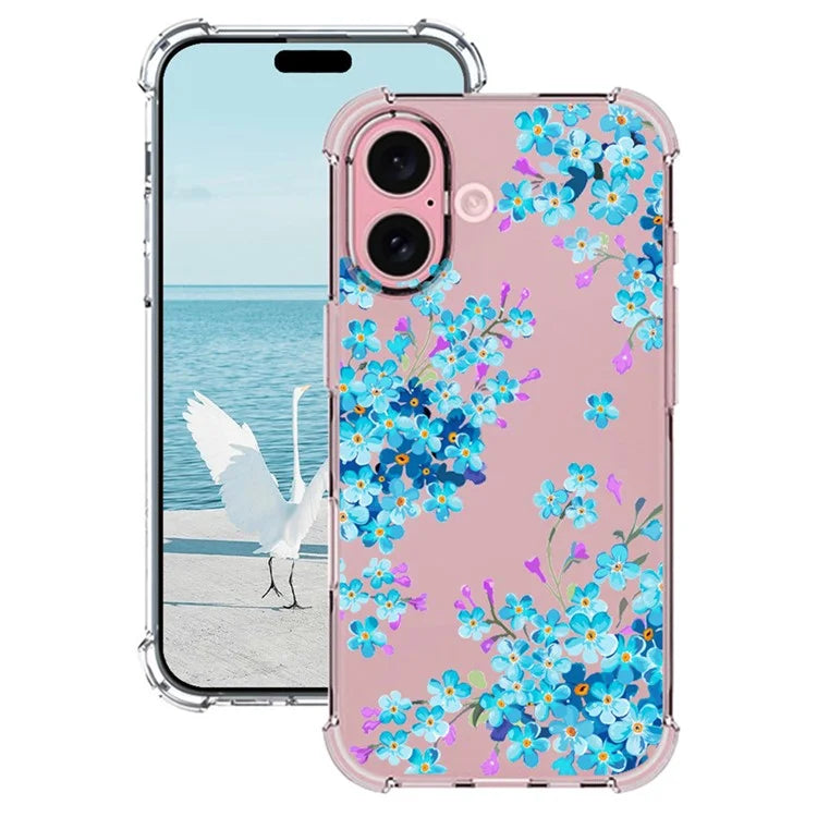 For iPhone 16 Case Pattern Printing Corner Protection Soft TPU Phone Cover