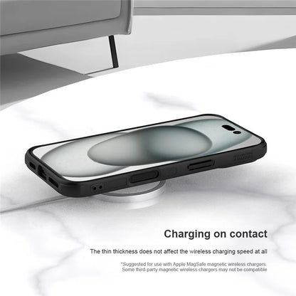 NILLKIN Frosted Shield Pro for iPhone 16 Case Compatible with MagSafe PC+TPU Phone Cover, Black