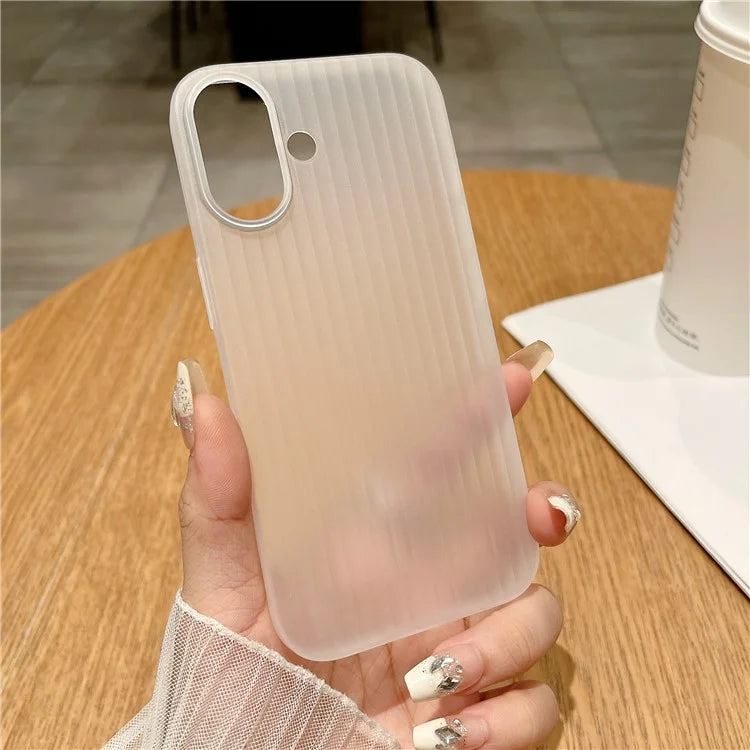 For iPhone 16 Case Corrugated Design Hard PC Phone Cover