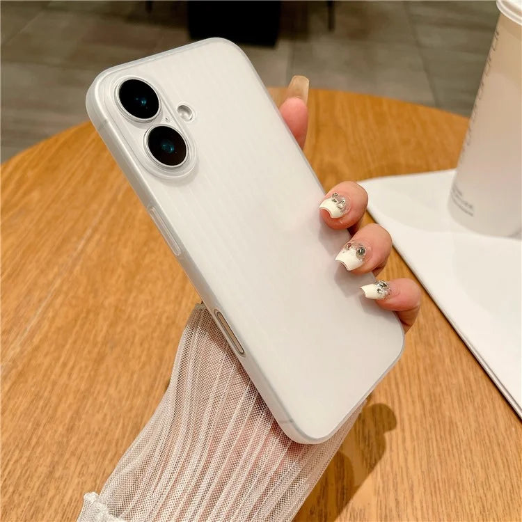 For iPhone 16 Case Corrugated Design Hard PC Phone Cover