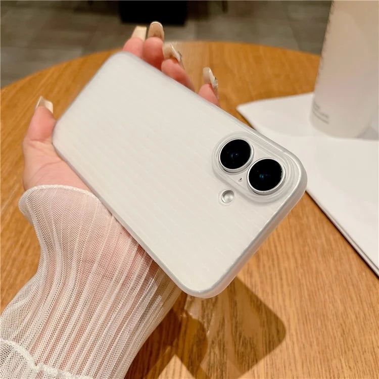 For iPhone 16 Case Corrugated Design Hard PC Phone Cover