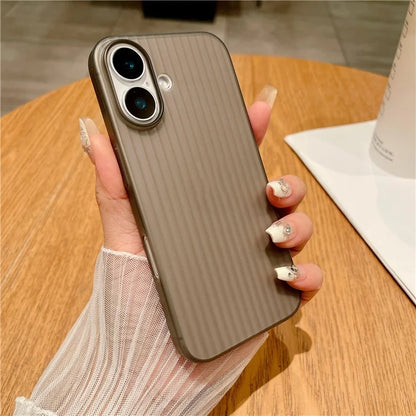 For iPhone 16 Case Corrugated Design Hard PC Phone Cover