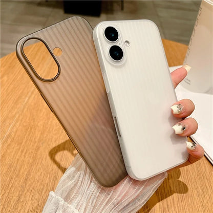 For iPhone 16 Case Corrugated Design Hard PC Phone Cover