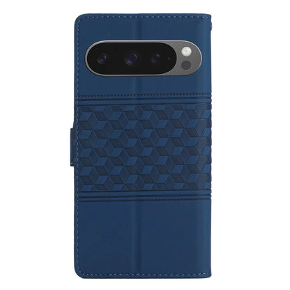 For Google Pixel 9 Pro XL Case Rhombus Leather Horizontal Flip Phone Cover