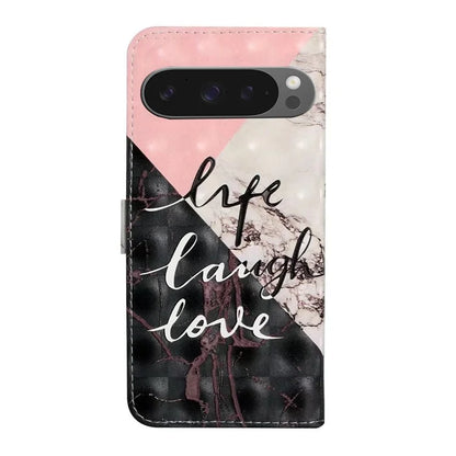 For Google Pixel 9 Pro XL Case 3D Creative Pattern PU Leather Stand Phone Cover