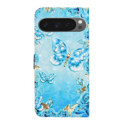 For Google Pixel 9 Pro XL Case 3D Creative Pattern PU Leather Stand Phone Cover