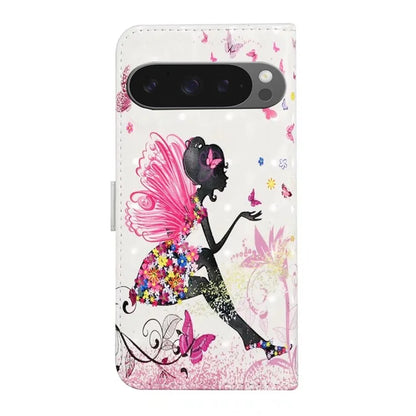 For Google Pixel 9 Pro XL Case 3D Creative Pattern PU Leather Stand Phone Cover