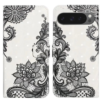 For Google Pixel 9 Pro XL Case 3D Creative Pattern PU Leather Stand Phone Cover