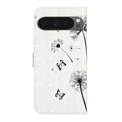 For Google Pixel 9 Pro XL Case 3D Creative Pattern PU Leather Stand Phone Cover