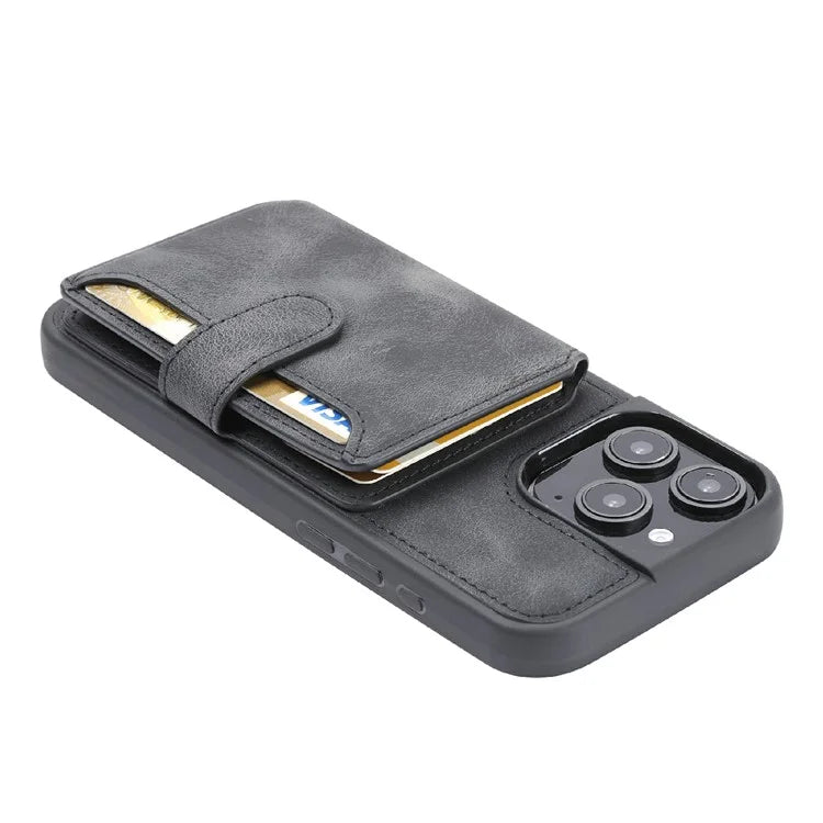 For iPhone 16 Pro Max Case Wallet Card Slot TPU+PU Leather Back Phone Cover