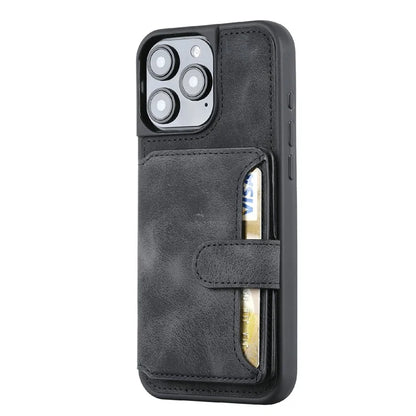 For iPhone 16 Pro Max Case Wallet Card Slot TPU+PU Leather Back Phone Cover