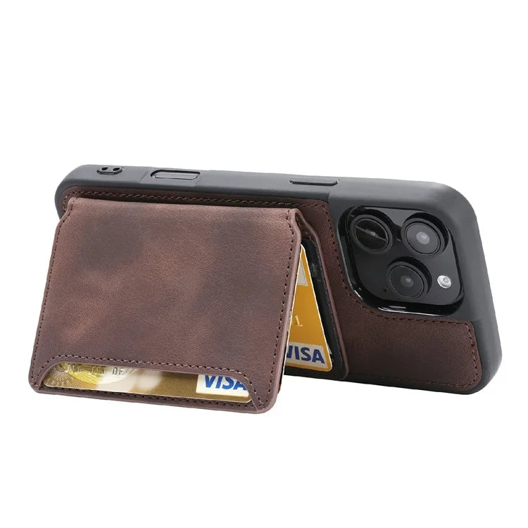 For iPhone 16 Pro Max Case Wallet Card Slot TPU+PU Leather Back Phone Cover