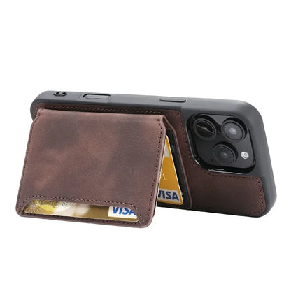 For iPhone 16 Pro Max Case Wallet Card Slot TPU+PU Leather Back Phone Cover