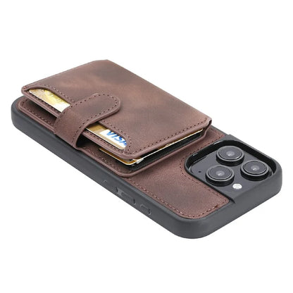 For iPhone 16 Pro Max Case Wallet Card Slot TPU+PU Leather Back Phone Cover