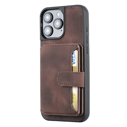 For iPhone 16 Pro Max Case Wallet Card Slot TPU+PU Leather Back Phone Cover