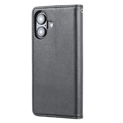 For iPhone 16 Plus Cell Phone Case Magnetic Closing PU Leather Stand Cover