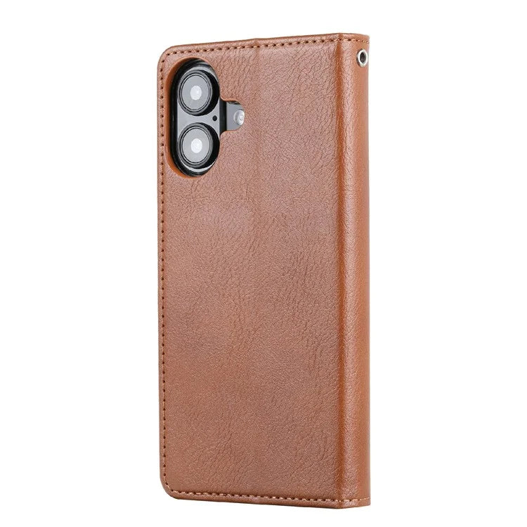 For iPhone 16 Plus Cell Phone Case Magnetic Closing PU Leather Stand Cover