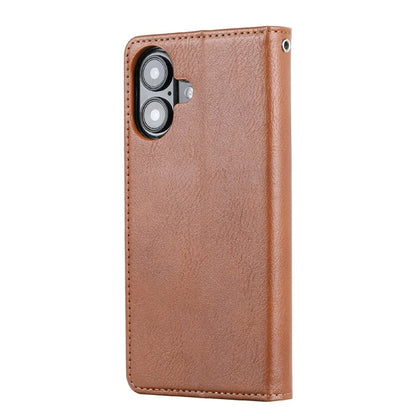 For iPhone 16 Plus Cell Phone Case Magnetic Closing PU Leather Stand Cover