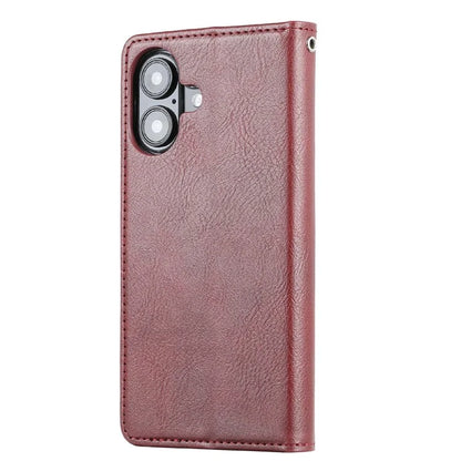 For iPhone 16 Plus Cell Phone Case Magnetic Closing PU Leather Stand Cover