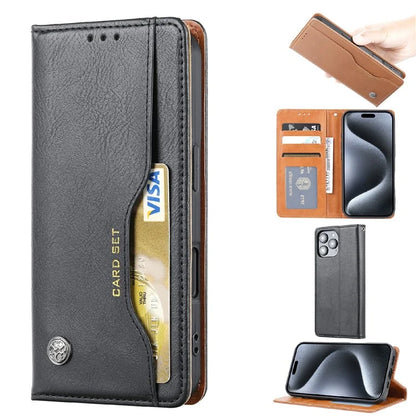 For iPhone 16 Pro Cell Phone Case Magnetic Closing PU Leather Stand Cover