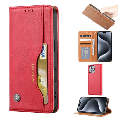 For iPhone 16 Pro Cell Phone Case Magnetic Closing PU Leather Stand Cover