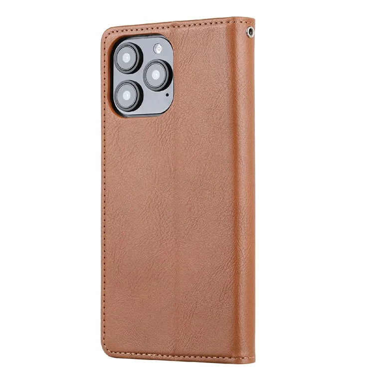 For iPhone 16 Pro Cell Phone Case Magnetic Closing PU Leather Stand Cover