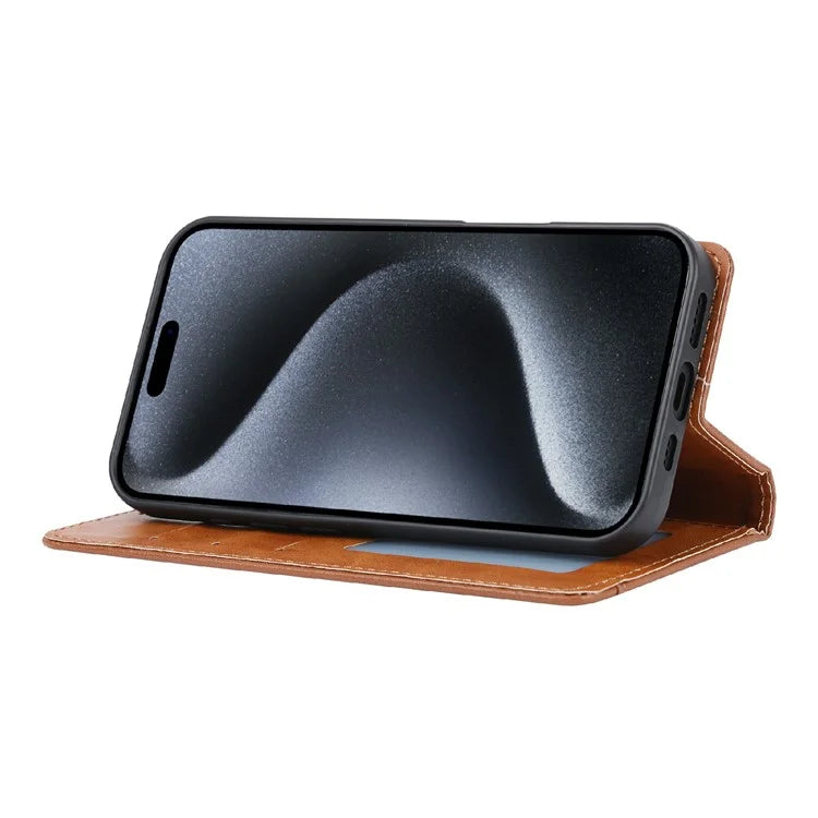 For iPhone 16 Pro Max Cell Phone Case Magnetic Closing PU Leather Stand Cover