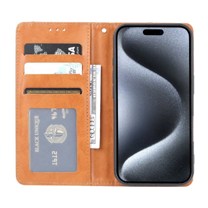 For iPhone 16 Pro Max Cell Phone Case Magnetic Closing PU Leather Stand Cover