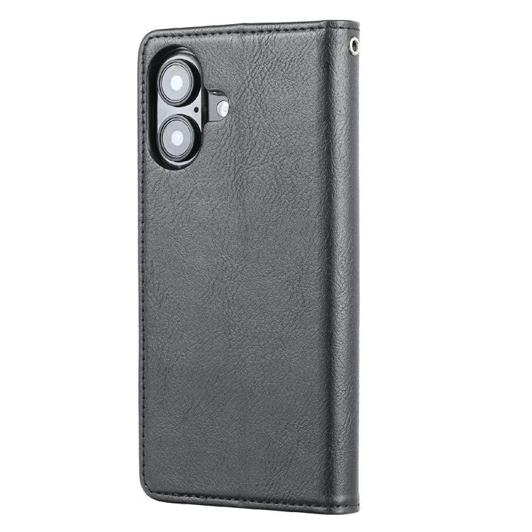 For iPhone 16 Cell Phone Case Magnetic Closing PU Leather Stand Cover