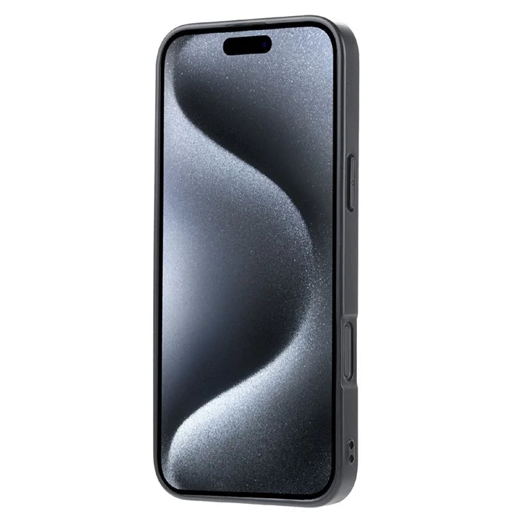 For iPhone 16 Pro Max Card Holder PU Leather+TPU Kicsktand Phone Cover