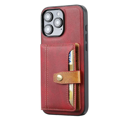 For iPhone 16 Pro Max Card Holder PU Leather+TPU Kicsktand Phone Cover