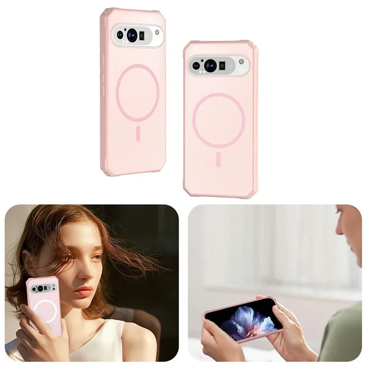 For Google Pixel 9 / 9 Pro Case Compatible with MagSafe Protective TPU+PC Hybrid Phone Cover