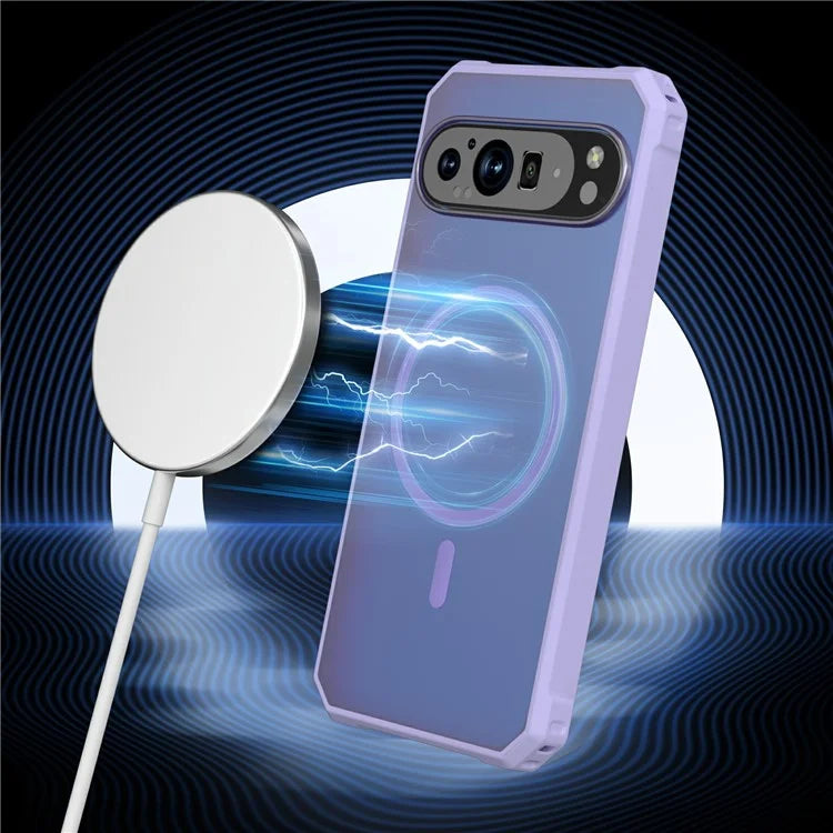 For Google Pixel 9 / 9 Pro Case Compatible with MagSafe Protective TPU+PC Hybrid Phone Cover