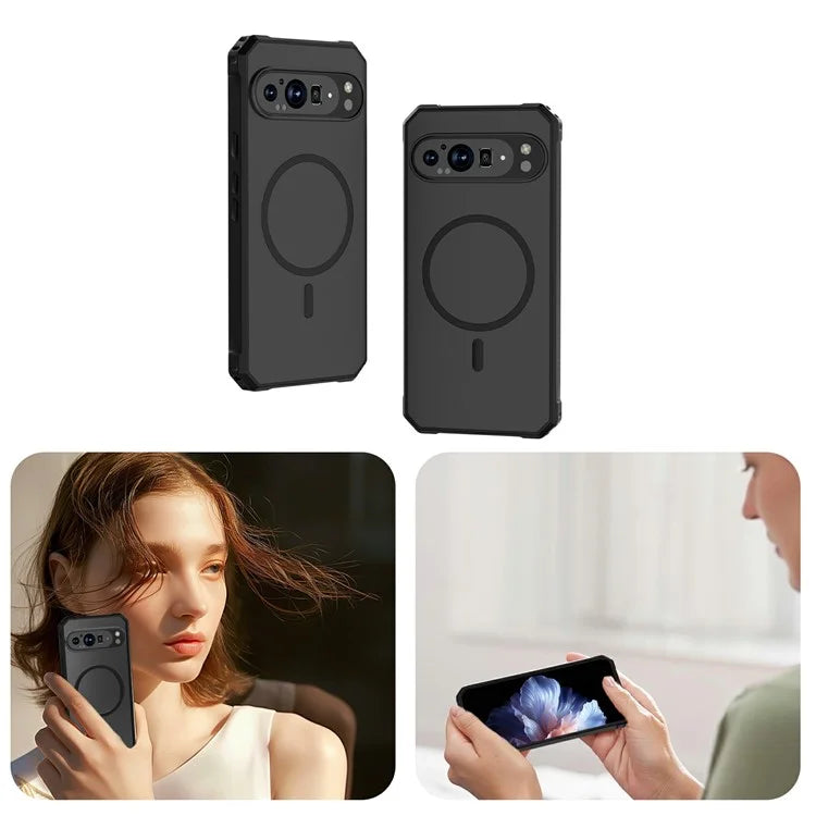 For Google Pixel 9 / 9 Pro Case Compatible with MagSafe Protective TPU+PC Hybrid Phone Cover