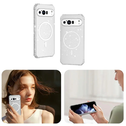 For Google Pixel 9 / 9 Pro Case Compatible with MagSafe Protective TPU+PC Hybrid Phone Cover