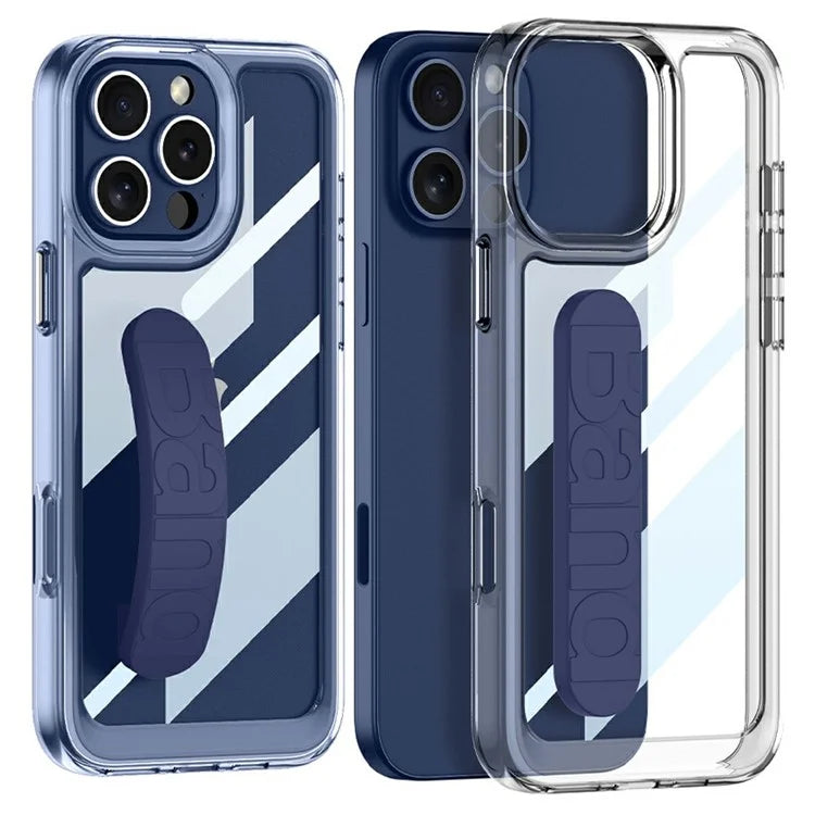 GKK For iPhone 16 Pro Max Crystal Clear Case Anti-Drop TPU+PC Phone Cover with Silicone Hand Strap