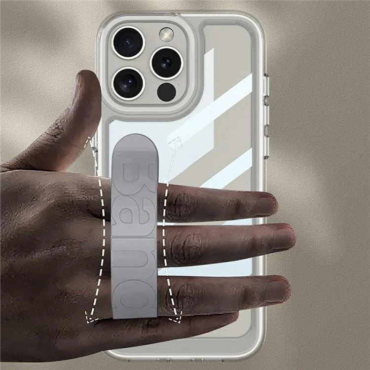 GKK For iPhone 16 Pro Max Crystal Clear Case Anti-Drop TPU+PC Phone Cover with Silicone Hand Strap