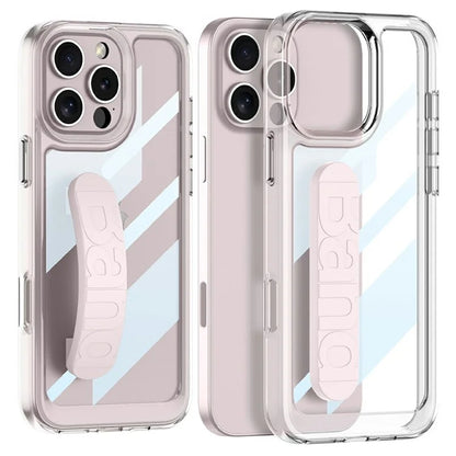 GKK For iPhone 16 Pro Max Crystal Clear Case Anti-Drop TPU+PC Phone Cover with Silicone Hand Strap