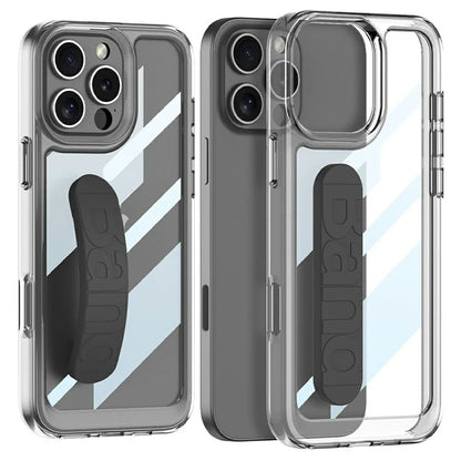 GKK For iPhone 16 Pro Max Crystal Clear Case Anti-Drop TPU+PC Phone Cover with Silicone Hand Strap