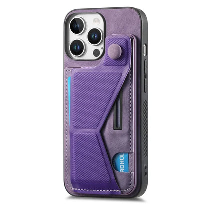For iPhone 16 Pro Case Retro Leather Back Cover Card Slot Side Kickstand