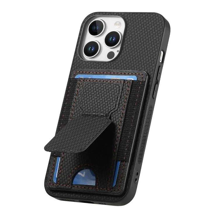 For iPhone 16 Pro Max Case Kickstand Card Holder Leather Back Cover