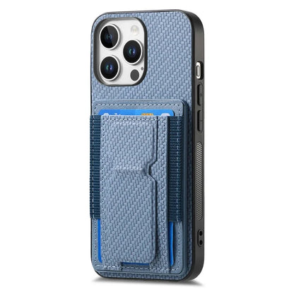 For iPhone 16 Pro Case Kickstand Card Holder Leather Back Cover