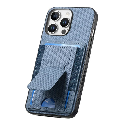 For iPhone 16 Pro Case Kickstand Card Holder Leather Back Cover