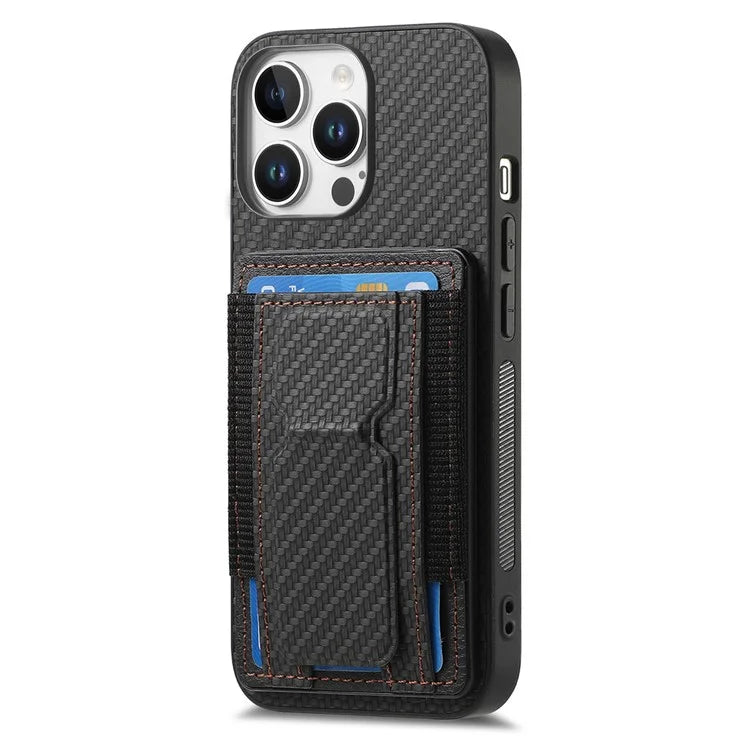 For iPhone 16 Pro Case Kickstand Card Holder Leather Back Cover