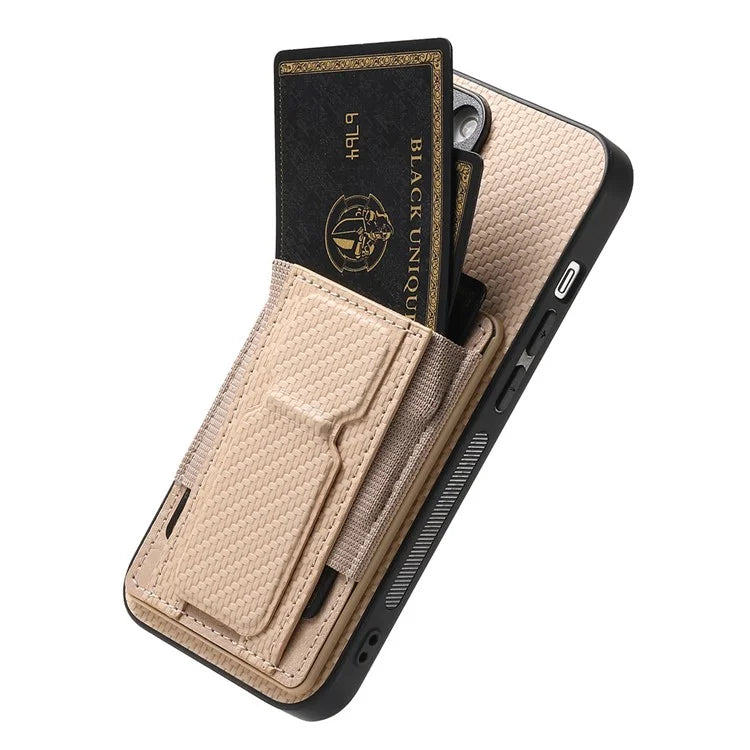 For iPhone 16 Pro Case Kickstand Card Holder Leather Back Cover